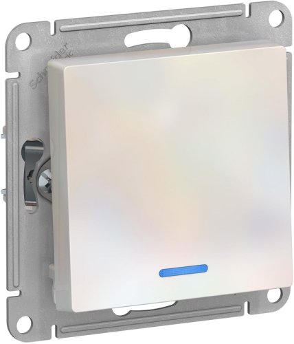 Выключатель с подсветкой без рамки Systeme Electric AtlasDesign 1-кл. жемчуг картинка